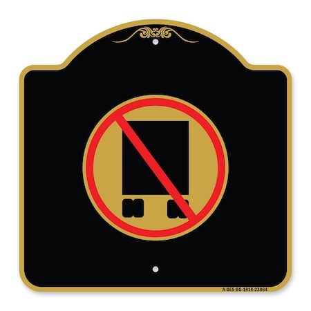 Signmission Designer Series National Network Prohibited, Black & Gold Aluminum Sign, 18" x 18", BG-1818-23864 A-DES-BG-1818-23864